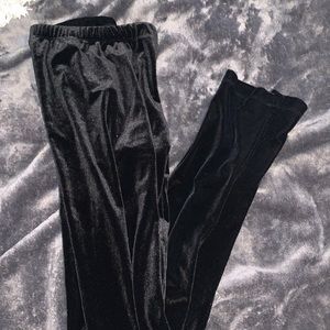 Black velour leggings
